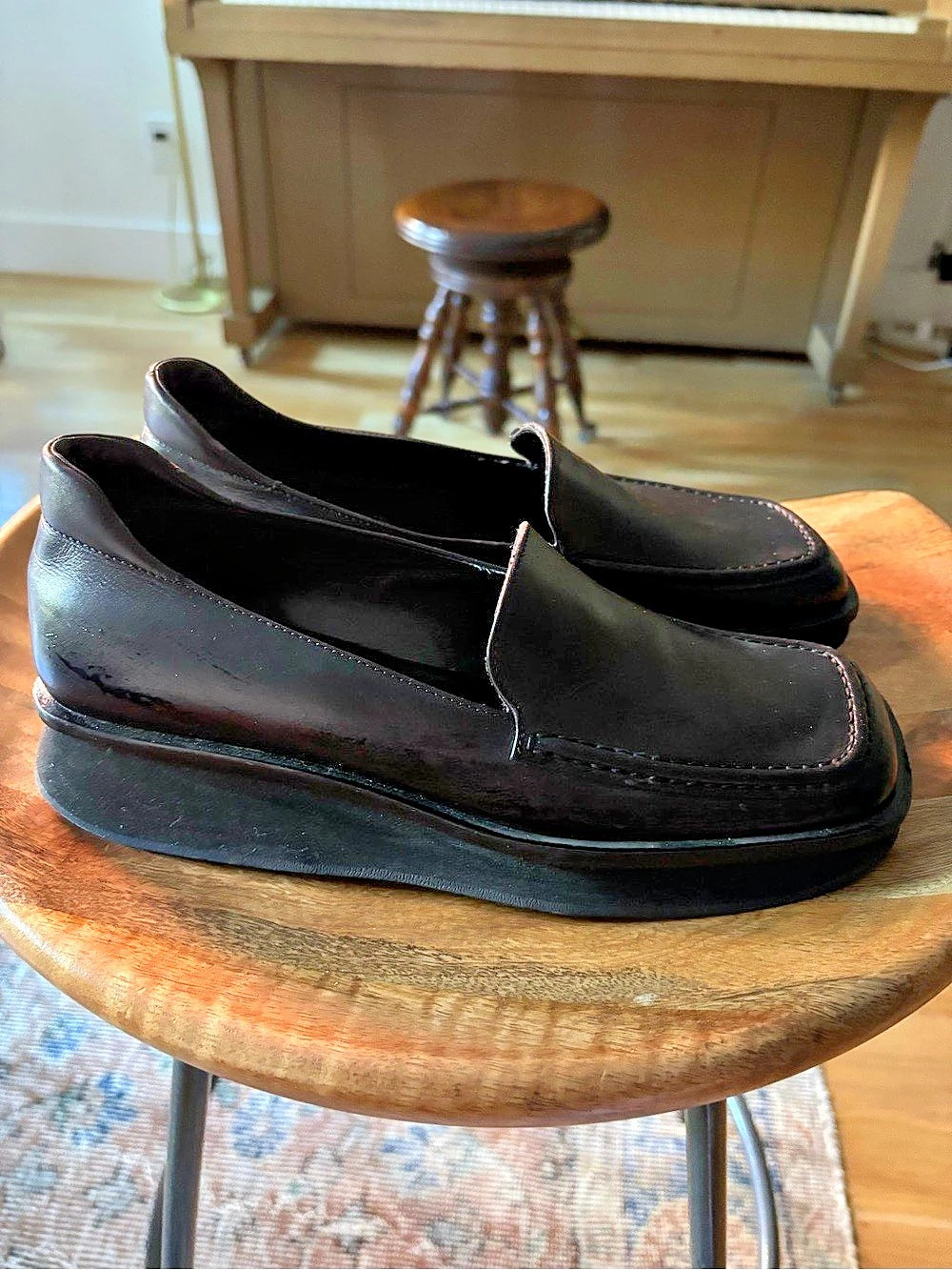 Black Prada Leather Loafers